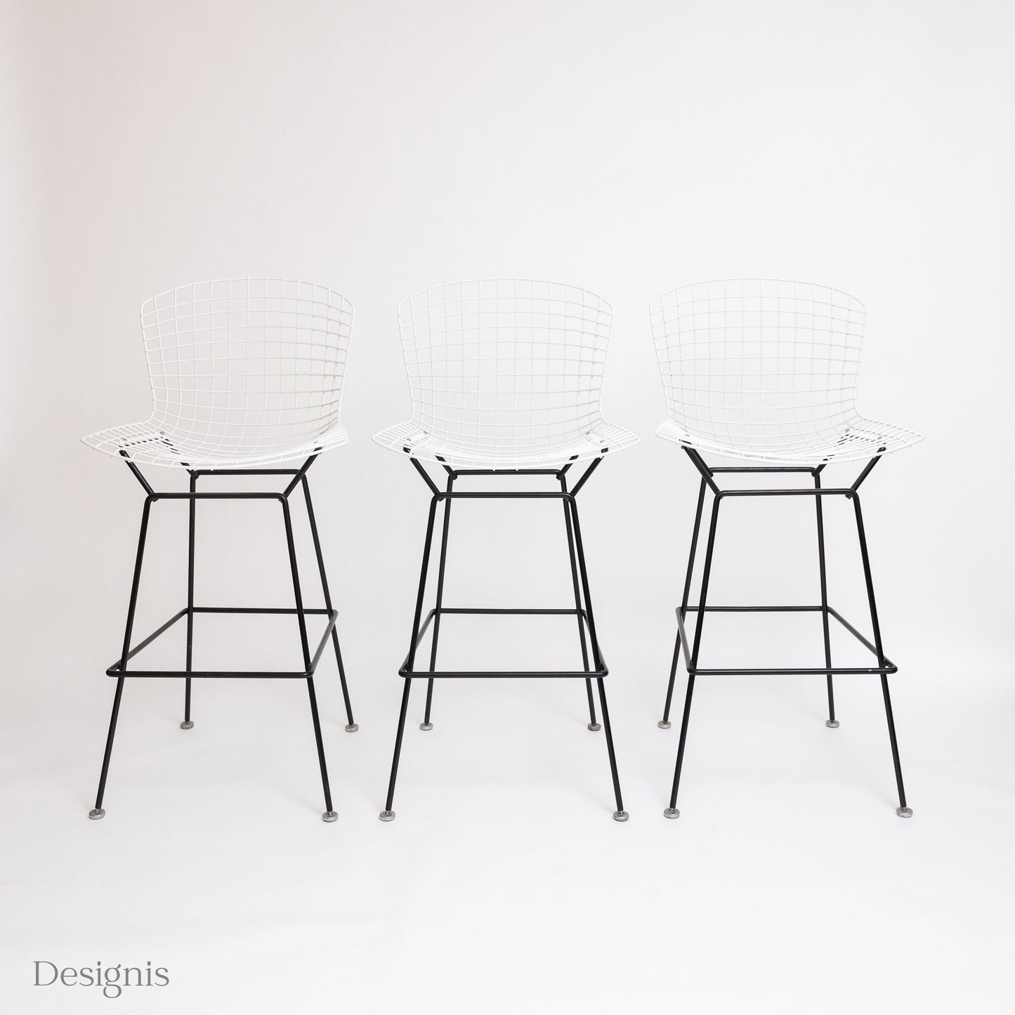 Knoll International Bertoia Barhocker, Schwarz/Weiß