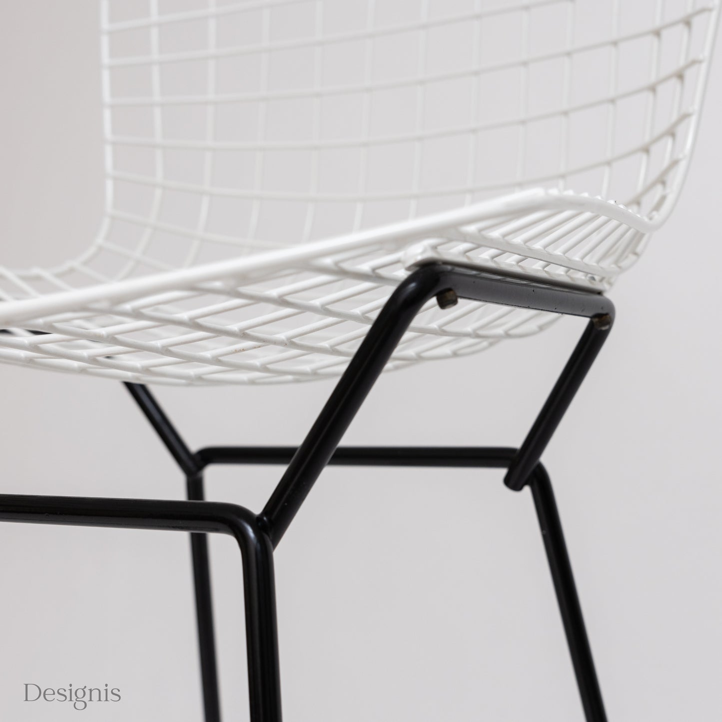 Knoll International Bertoia Barhocker, Schwarz/Weiß