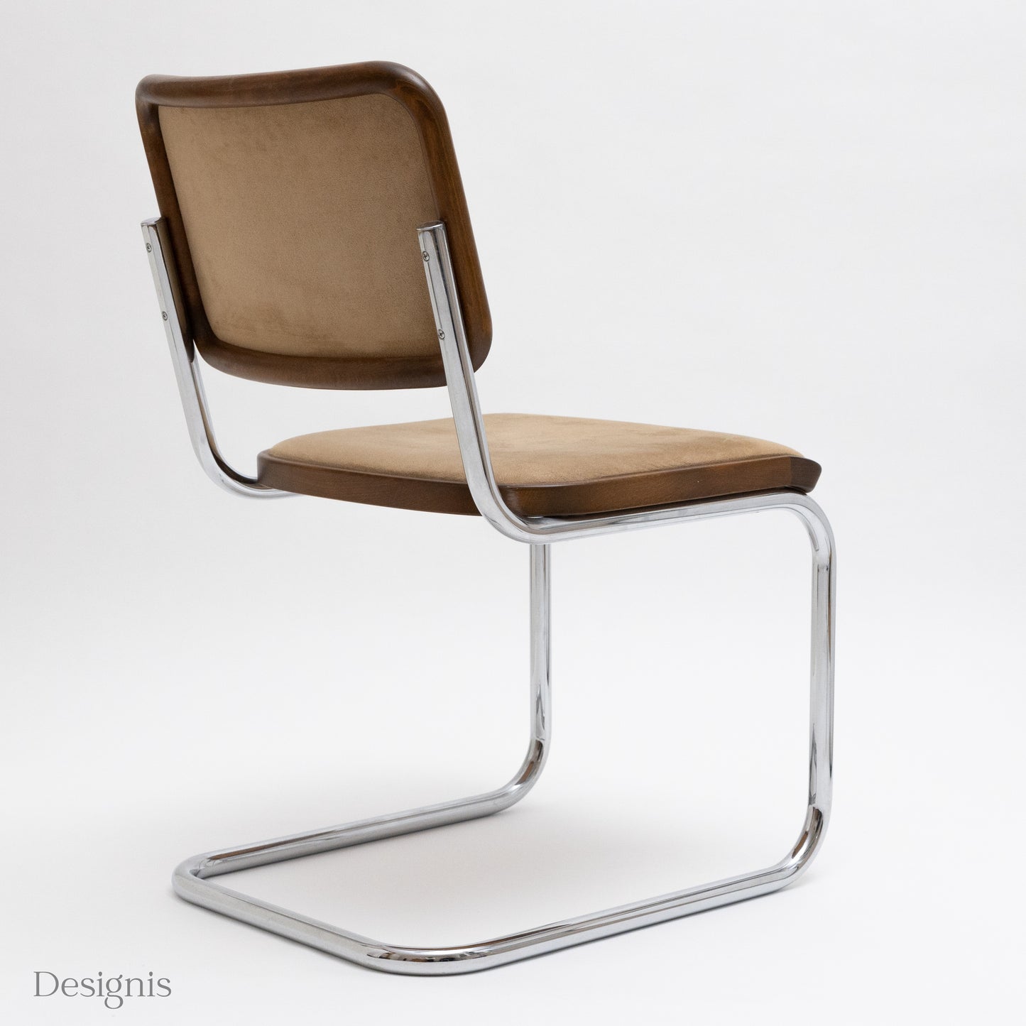 Thonet S32 Freischwinger, Beige Alcantara