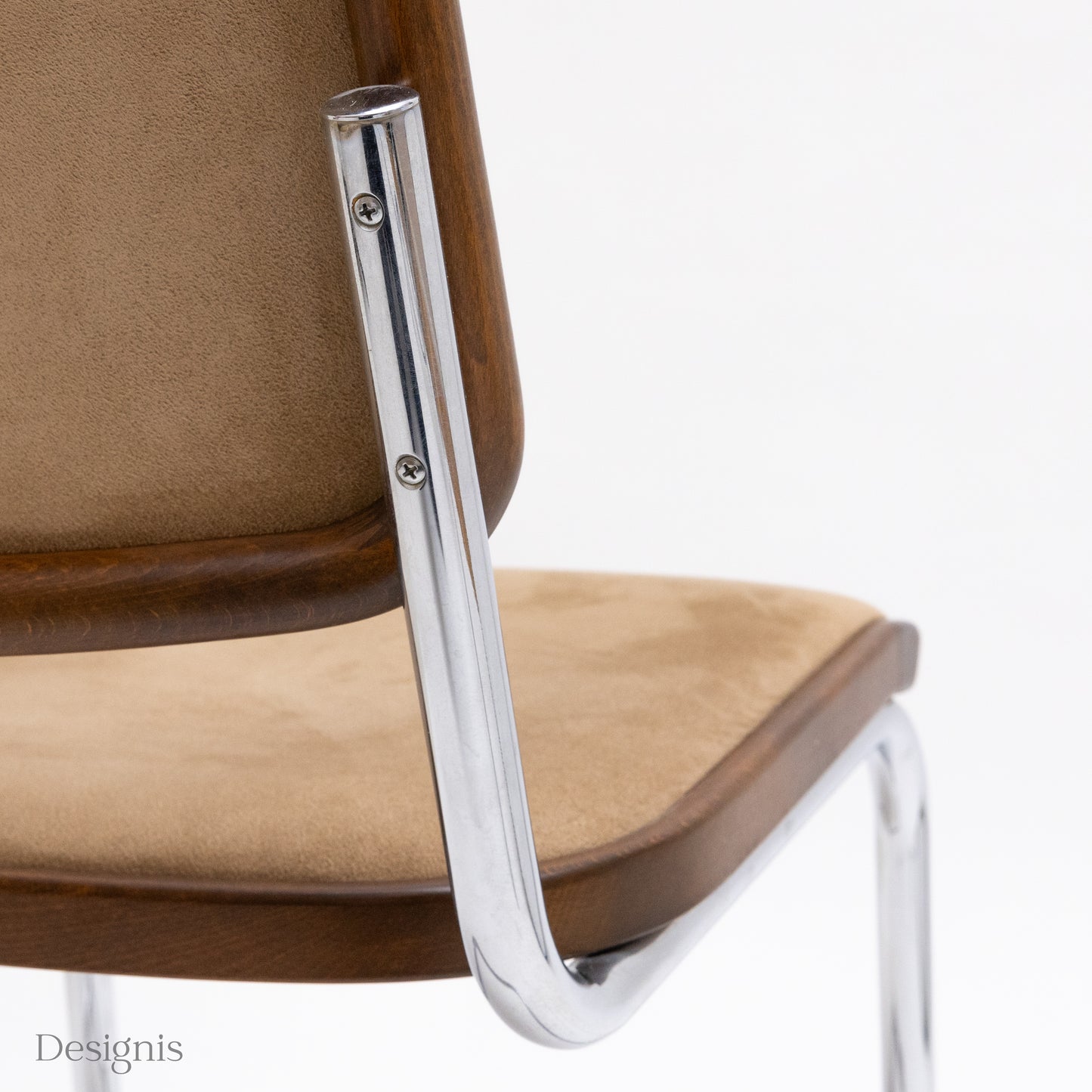 Thonet S32 Freischwinger, Beige Alcantara