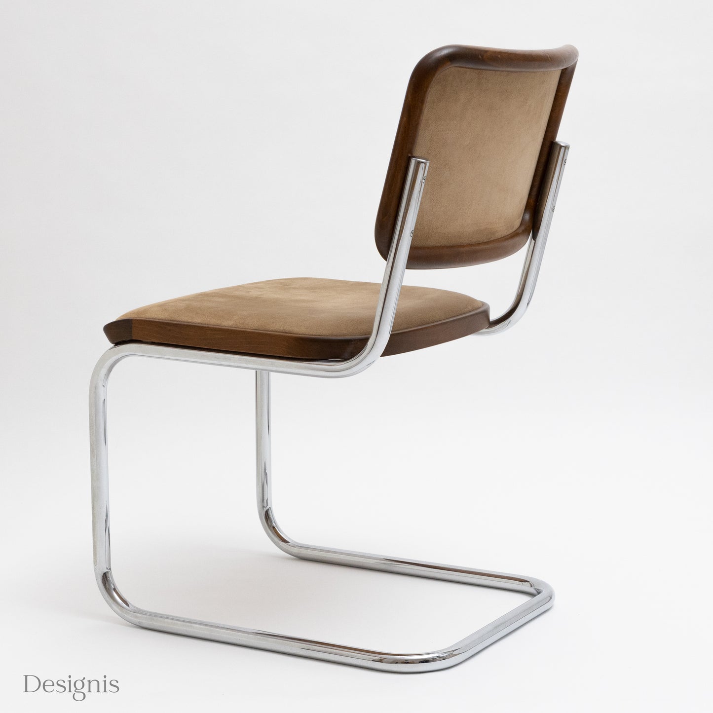 Thonet S32 Freischwinger, Beige Alcantara