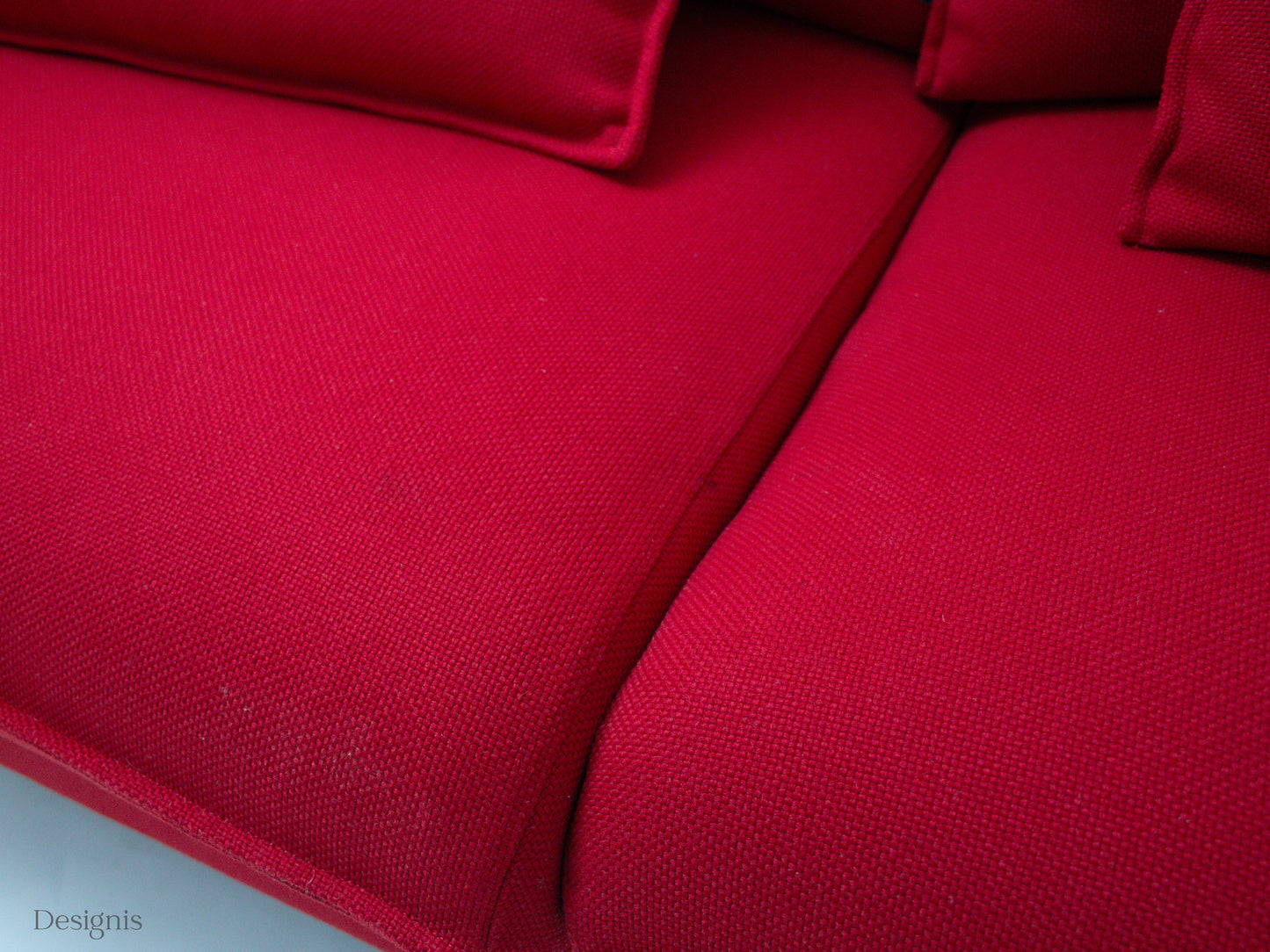 Vitra Alcove Lowback Sofa, Dreisitzer, rot