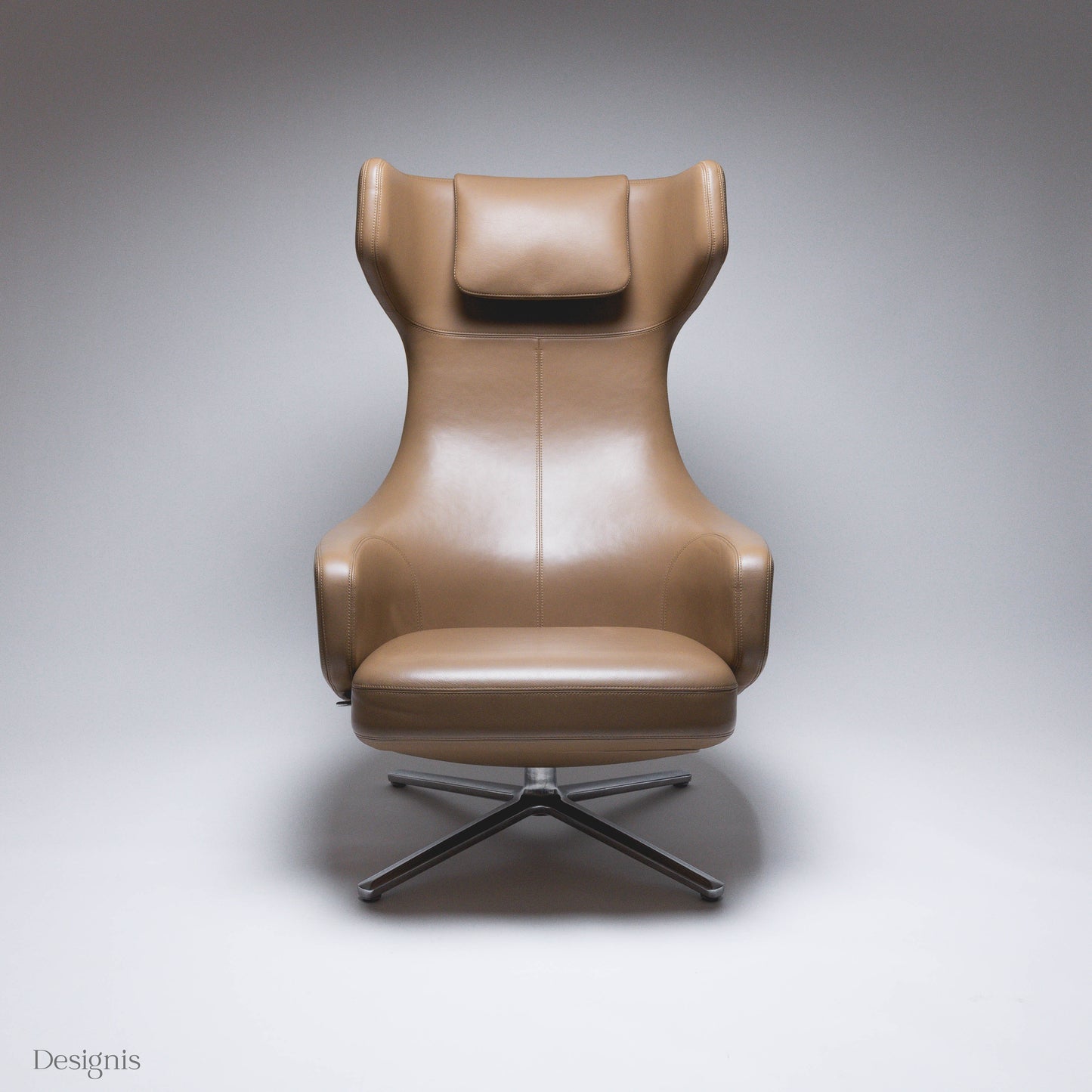 Vitra Grand Repos Sessel, Leder, Camel-Braun