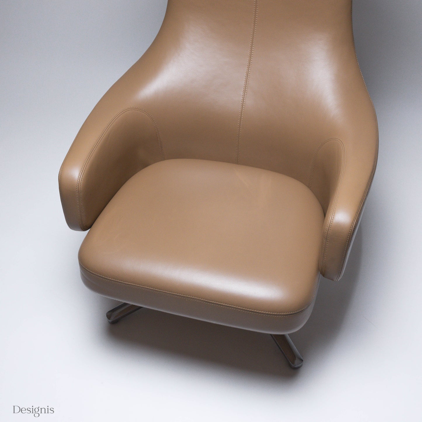 Vitra Grand Repos Sessel, Leder, Camel-Braun