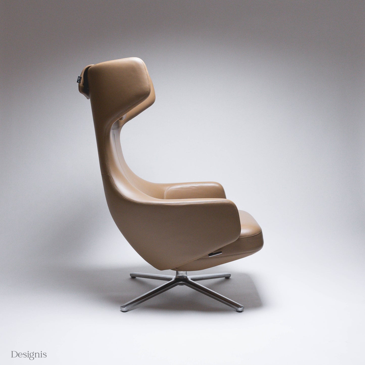 Vitra Grand Repos Sessel, Leder, Camel-Braun