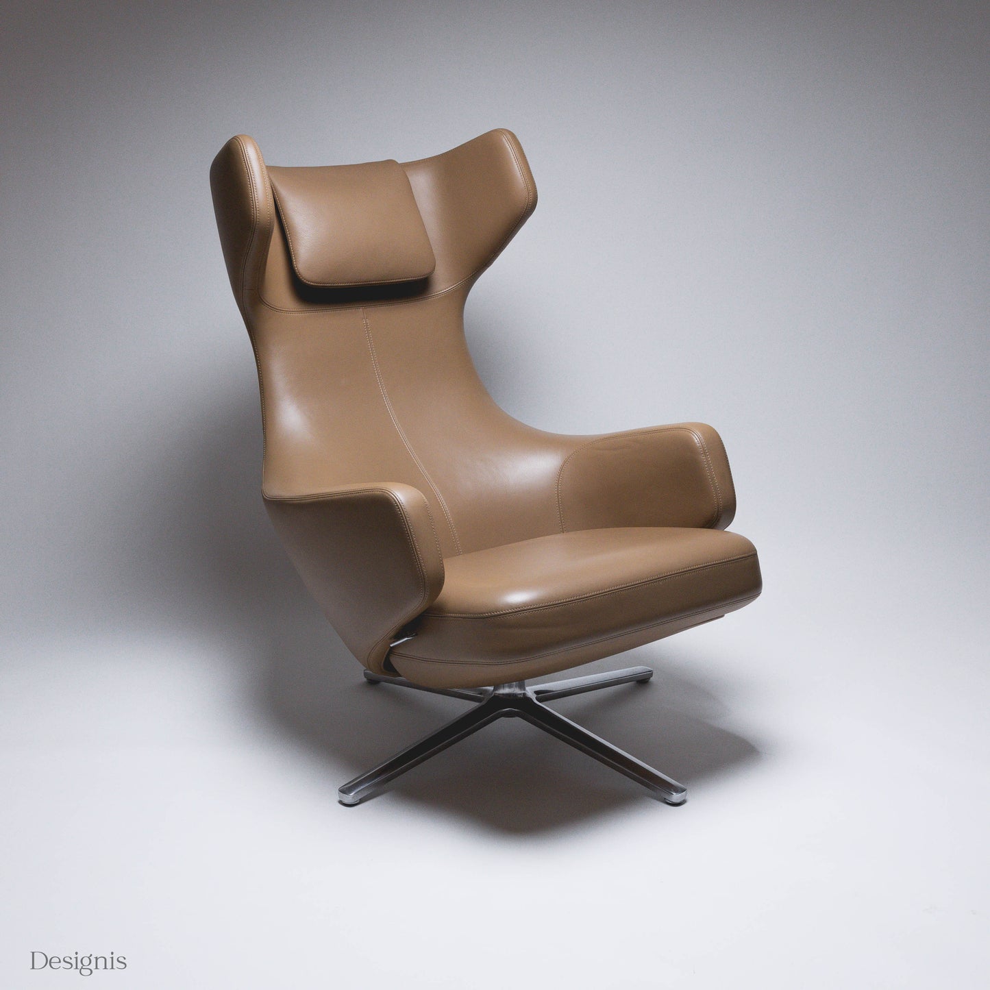 Vitra Grand Repos Sessel, Leder, Camel-Braun