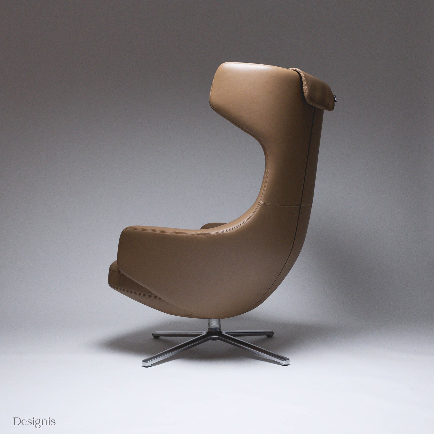 Vitra Grand Repos Sessel, Leder, Camel-Braun