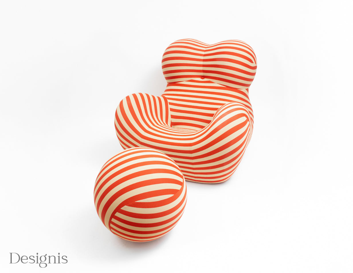 B&B Italia | UP 5_6 Chair | Sessel und Pouf | orange/beige