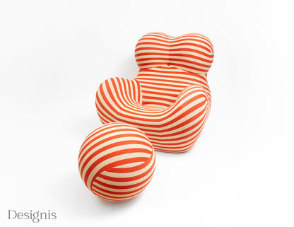 B&B Italia | UP 5_6 Chair | Sessel und Pouf | orange/beige