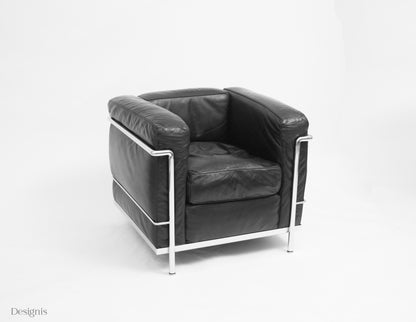 Cassina LC2 Sessel | Le Corbusier | Schwarz | Leder