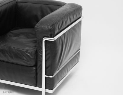 Cassina LC2 Sessel | Le Corbusier | Schwarz | Leder