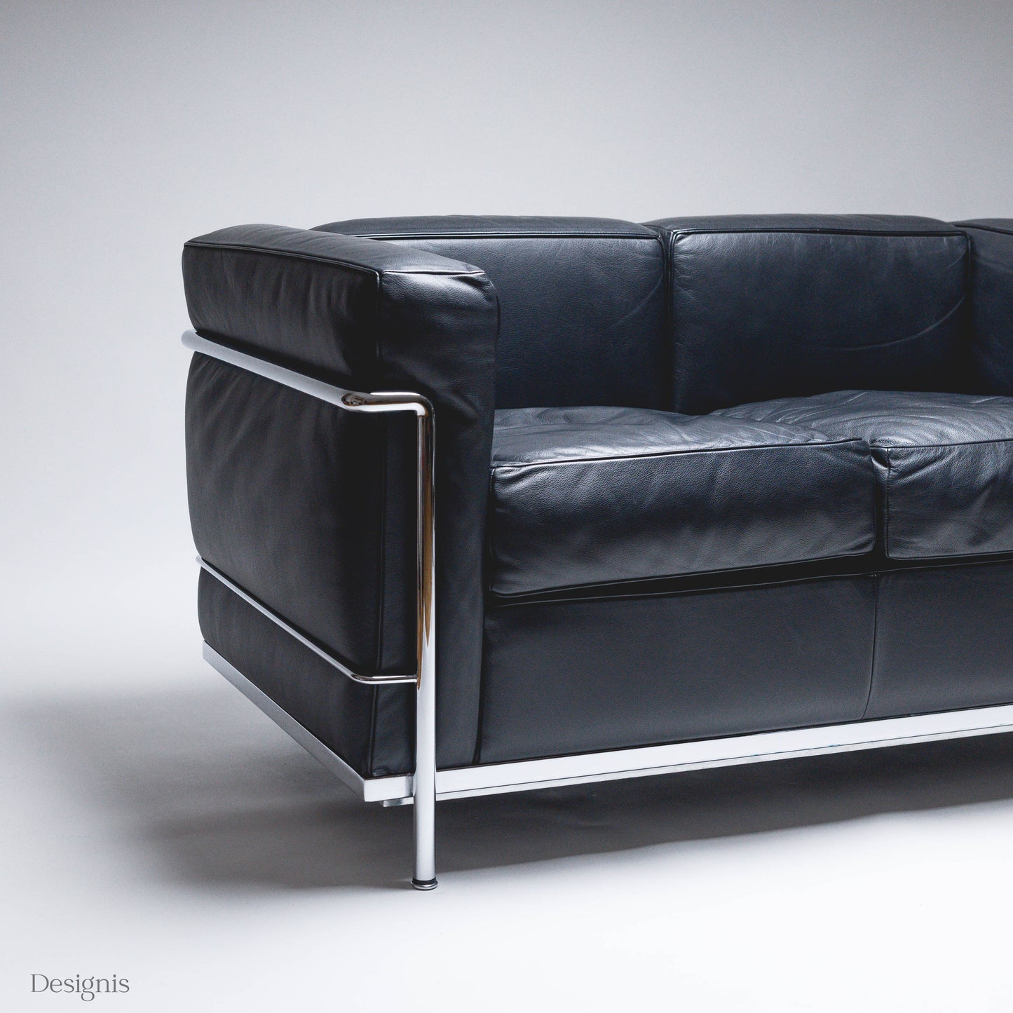 Cassina LC2 Zweisitzer Sofa, Les Corbusier, Schwarz