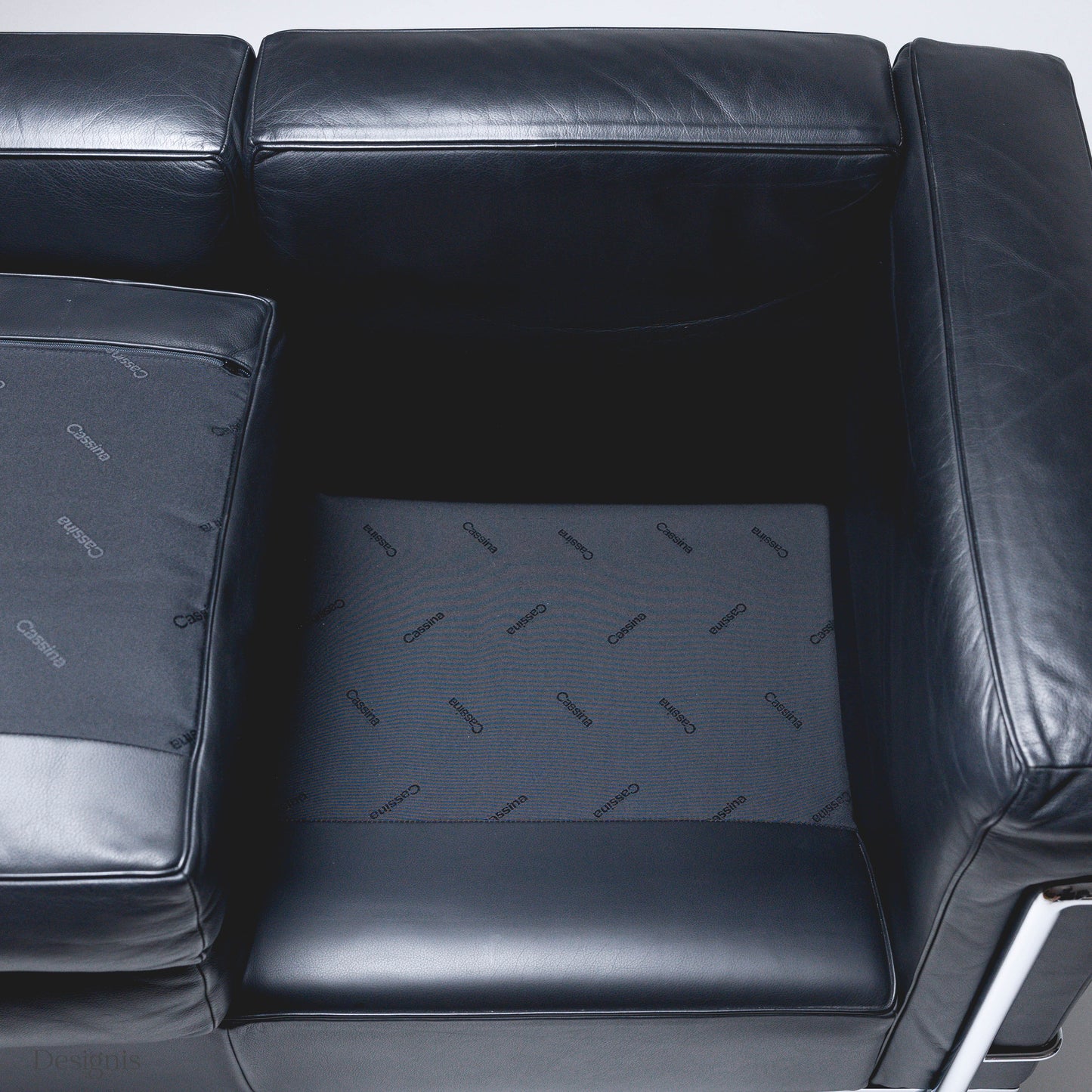 Cassina LC2 Zweisitzer Sofa, Les Corbusier, Schwarz