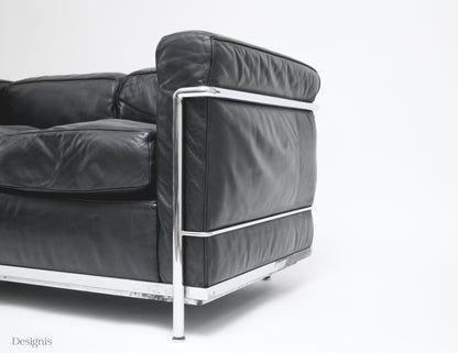 Cassina LC2 Zweisitzer | Sofa | Le Corbusier | Schwarz | Leder