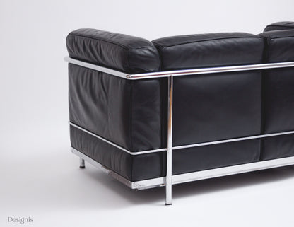 Cassina LC2 Zweisitzer | Sofa | Le Corbusier | Schwarz | Leder