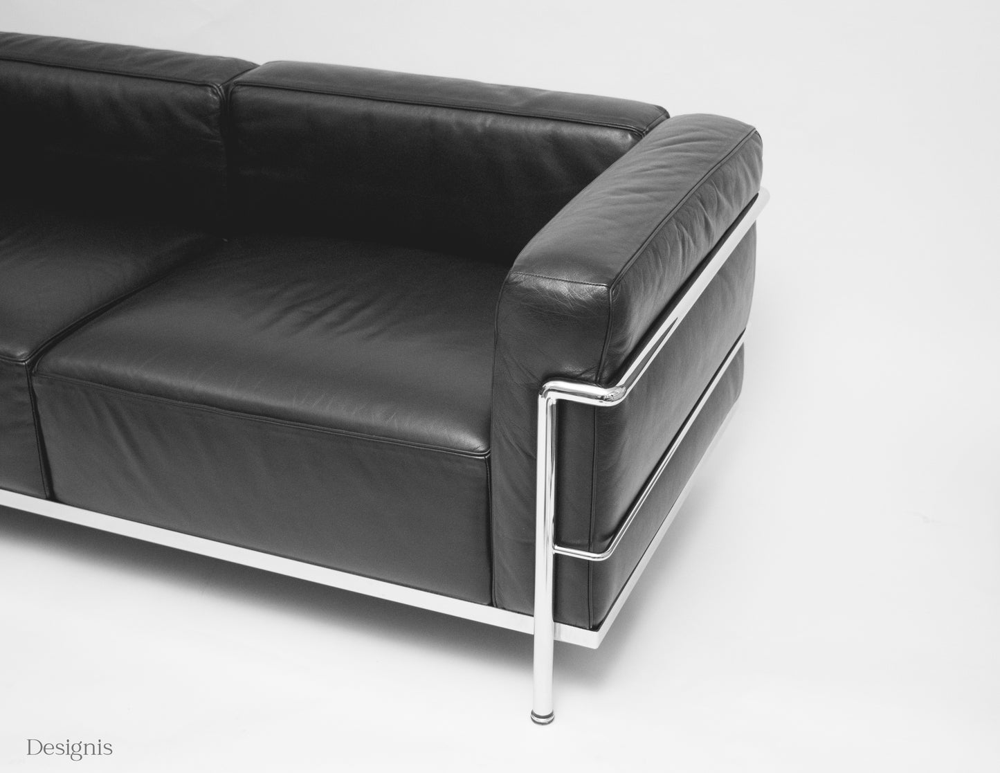 Cassina LC3 Zweisitzer Sofa, Schwarz, Leder