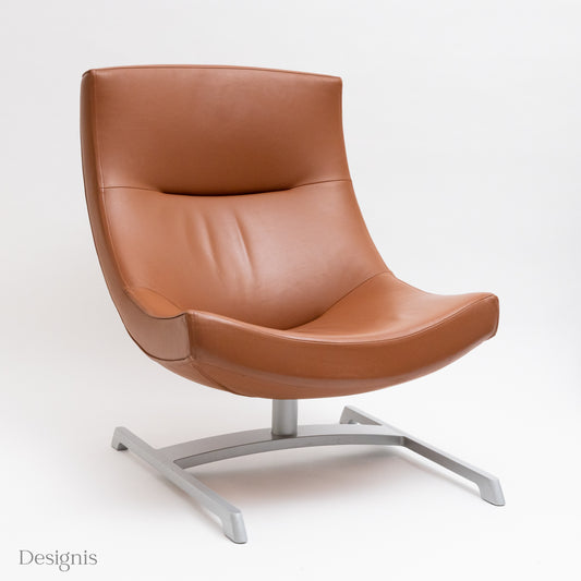 Cassina Italia 'Spin' Sessel, Cognac-Leder