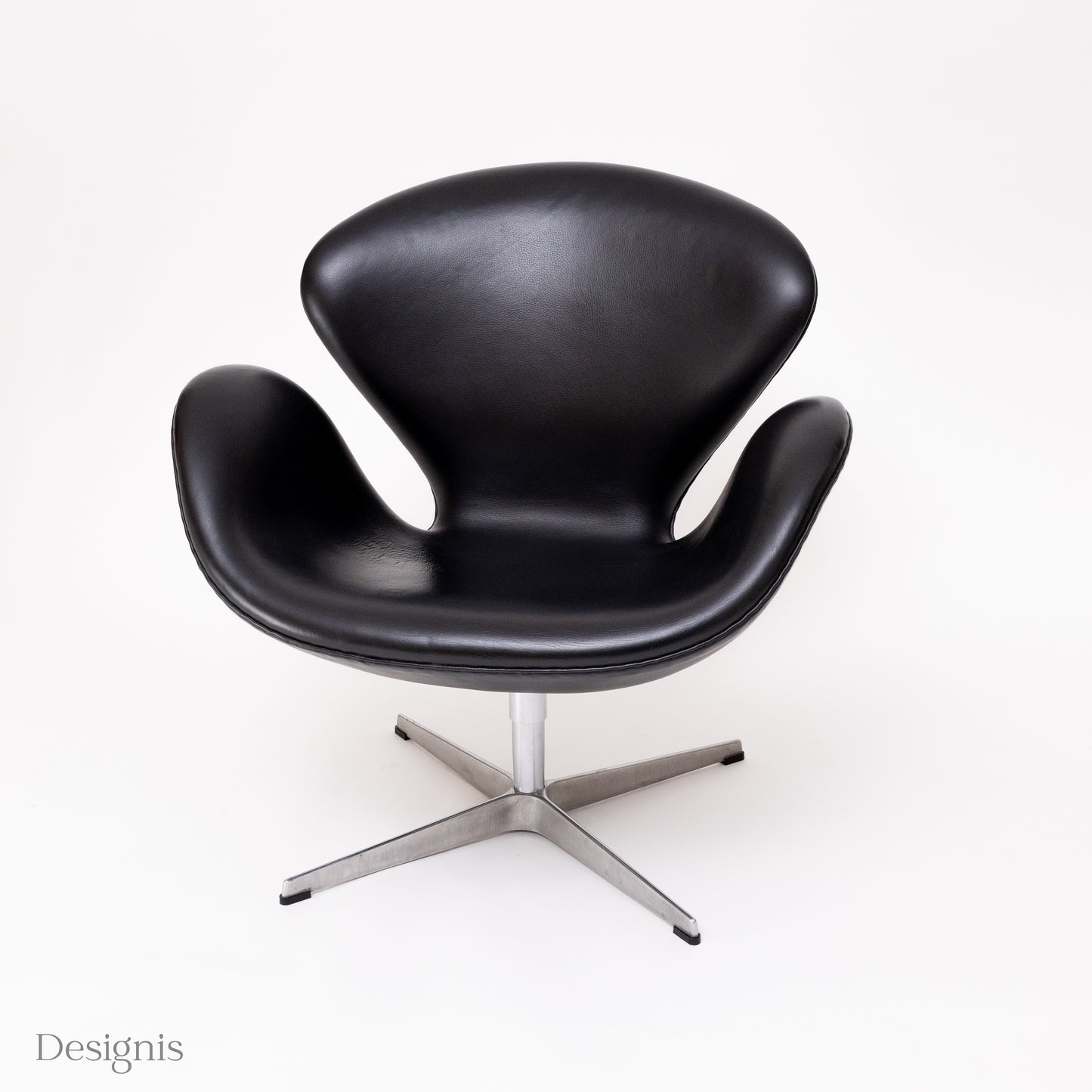 Fritz Hansen Swan Chair Leder, Schwarz