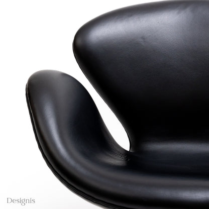 Fritz Hansen Swan Chair Leder, Schwarz