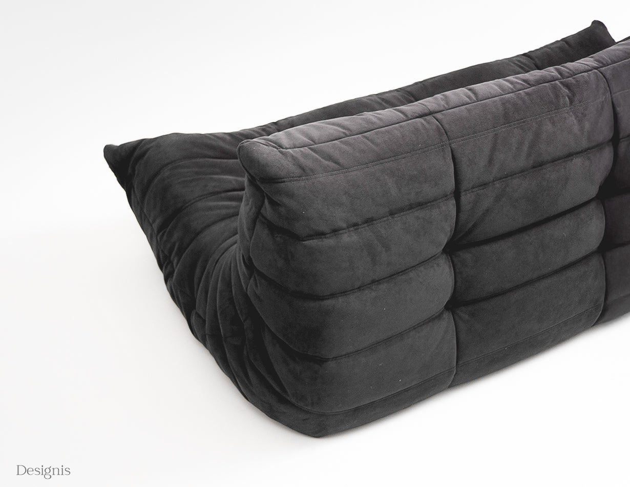 Ligne Roset | Togo Dreisitzer Sofa Alcantara | Anthrazitgrau