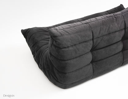 Ligne Roset | Togo Dreisitzer Sofa Alcantara | Anthrazitgrau