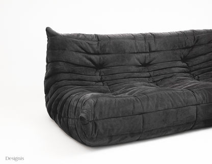 Ligne Roset | Togo Dreisitzer Sofa Alcantara | Anthrazitgrau