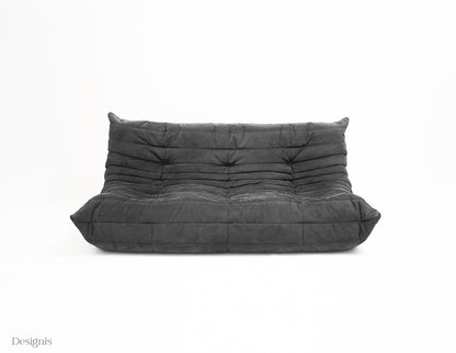 Ligne Roset | Togo Dreisitzer Sofa Alcantara | Anthrazitgrau