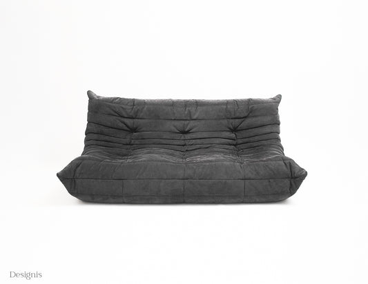 Ligne Roset | Togo Dreisitzer Sofa Alcantara | Anthrazitgrau
