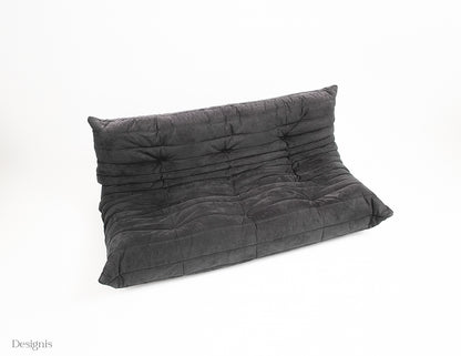 Ligne Roset | Togo Dreisitzer Sofa Alcantara | Anthrazitgrau