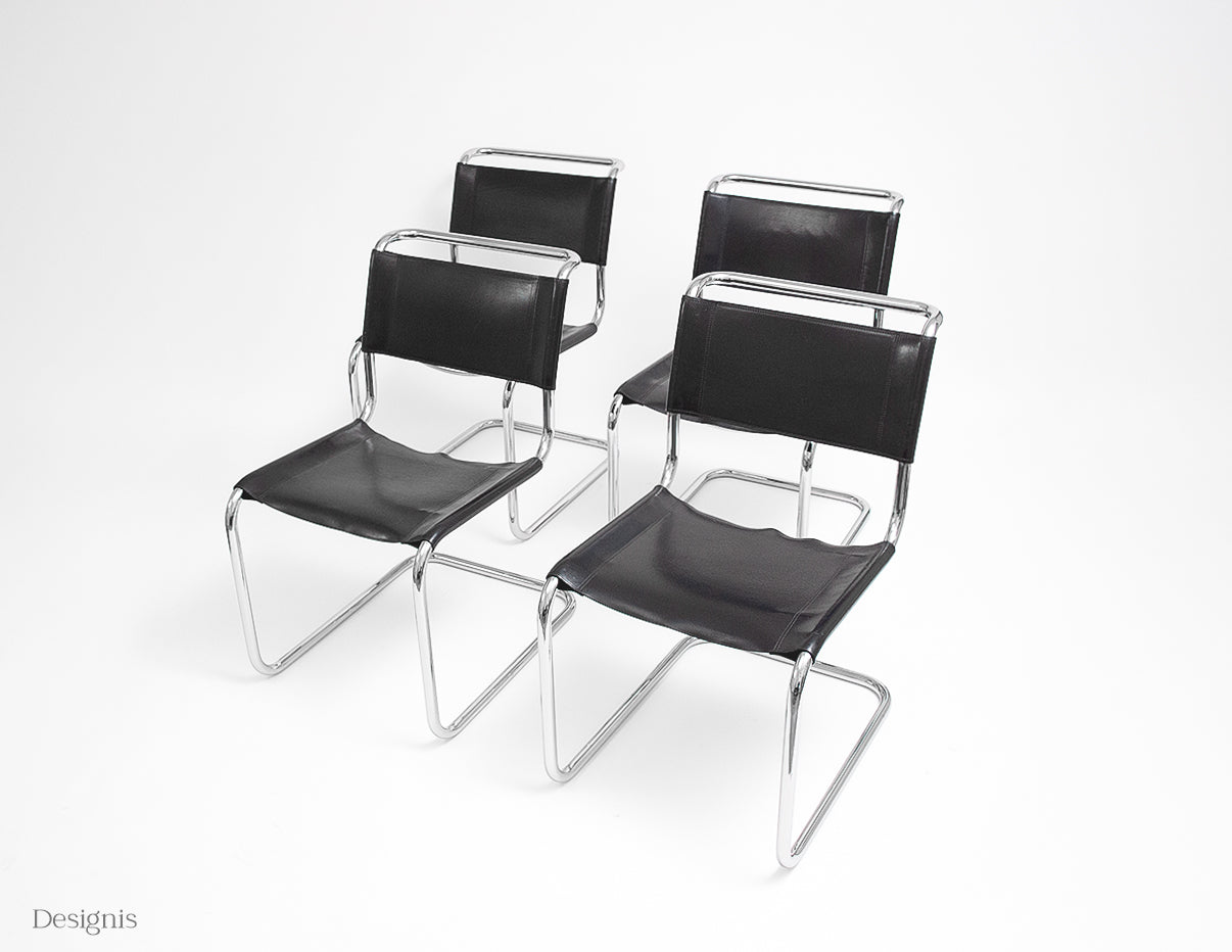 Thonet S33 Freischwinger | Schwarz | Leder