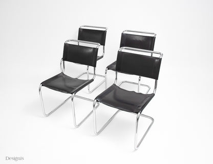 Thonet S33 Freischwinger | Schwarz | Leder