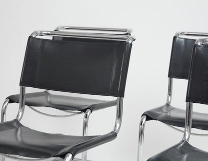 Thonet S33 Freischwinger | Schwarz | Leder