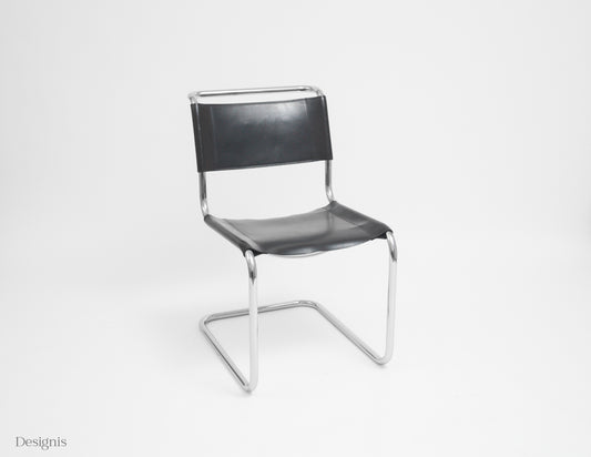 Thonet S33 Freischwinger | Schwarz | Leder