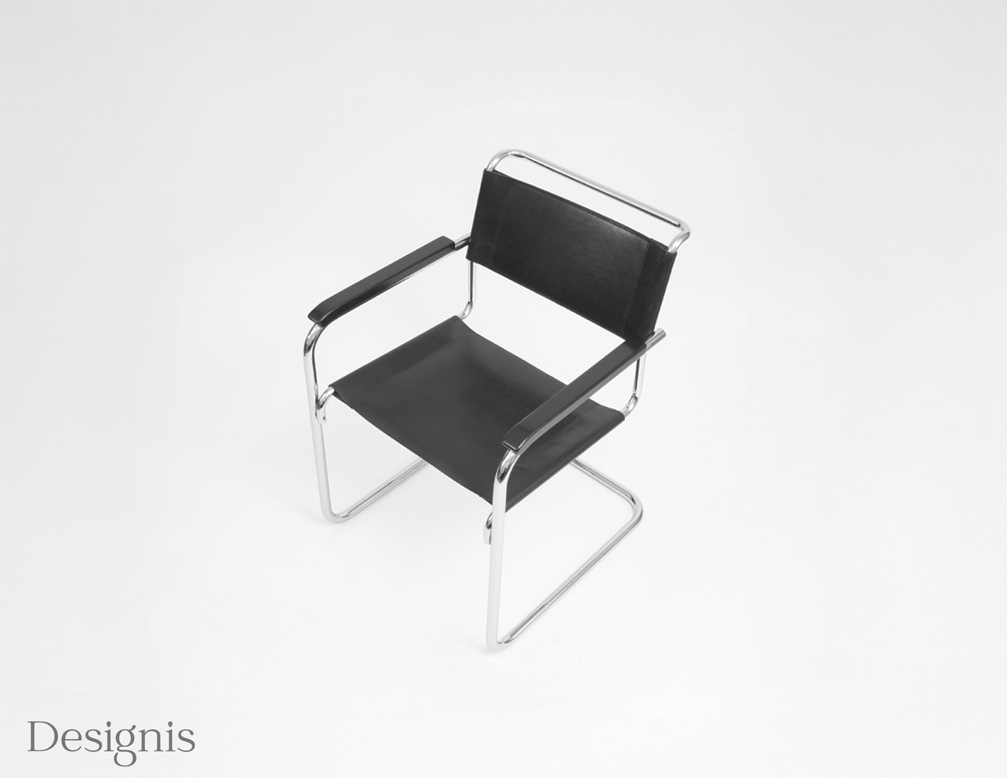 Thonet S34 Freischwinger | Schwarz | Leder