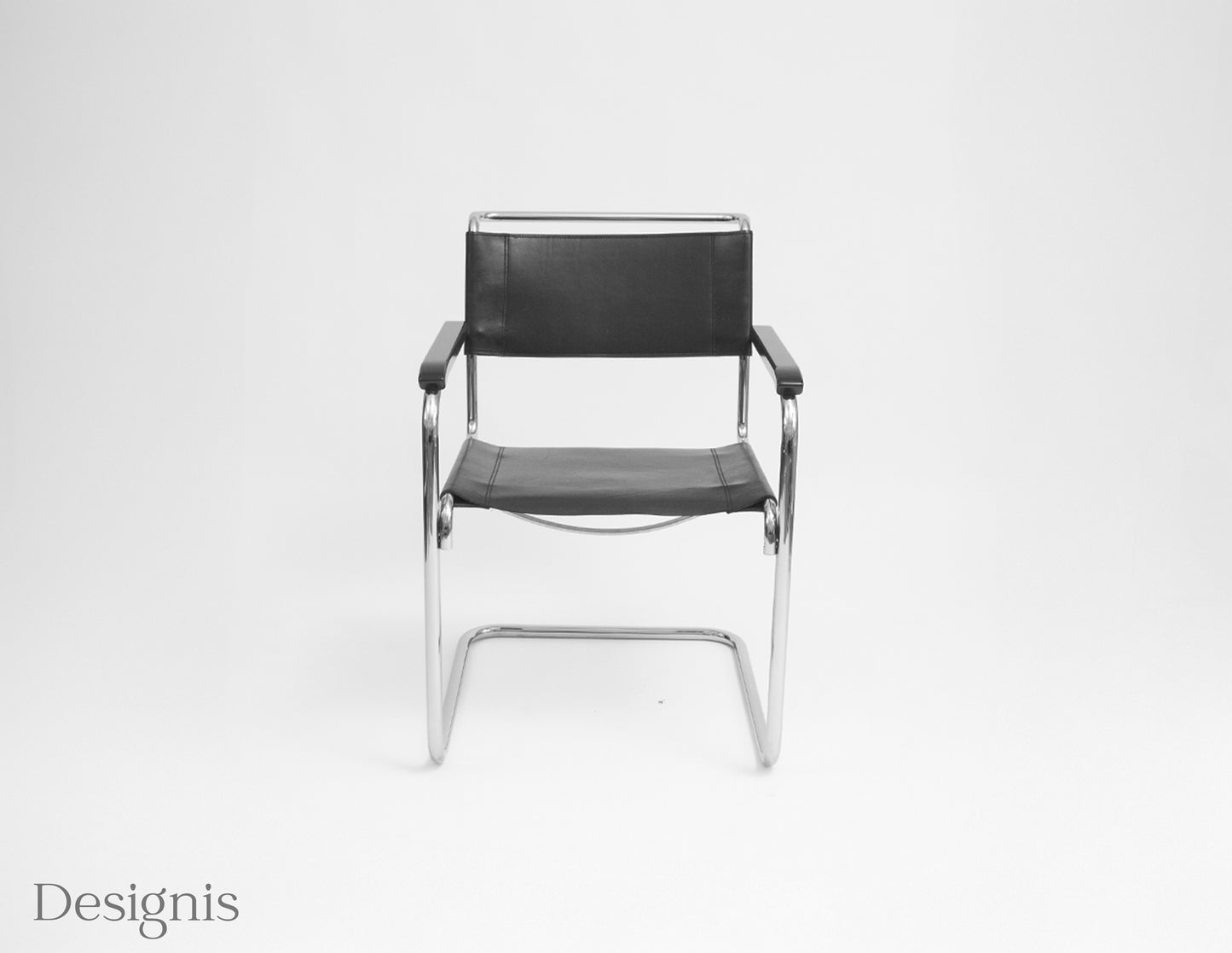 Thonet S34 Freischwinger | Schwarz | Leder
