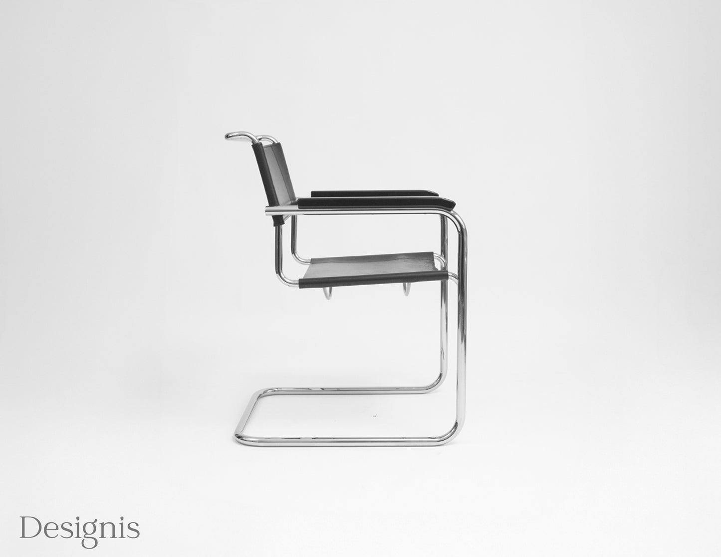 Thonet S34 Freischwinger | Schwarz | Leder