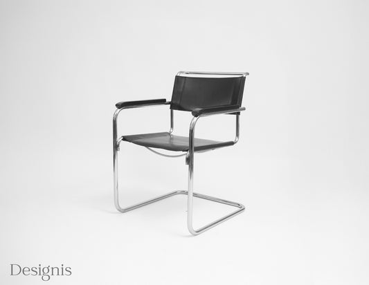 Thonet S34 Freischwinger | Schwarz | Leder
