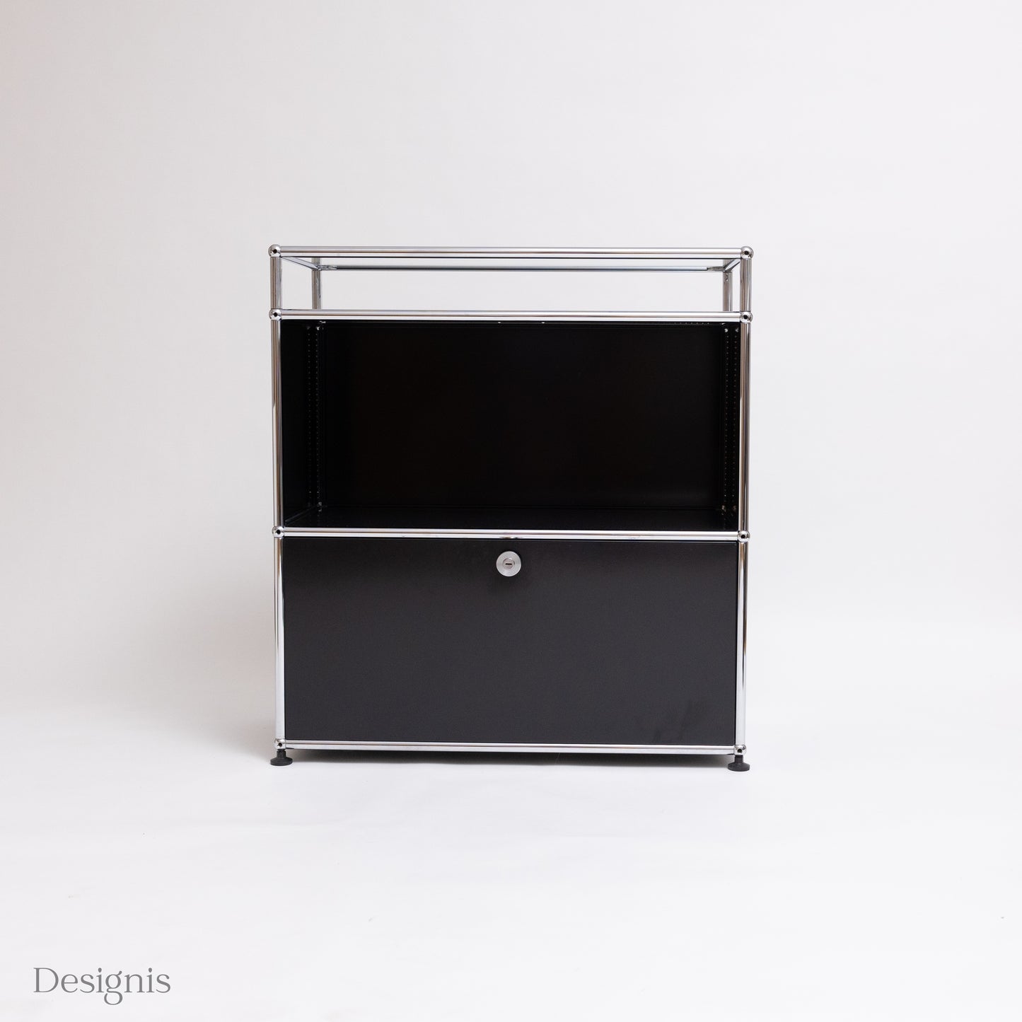 USM Haller Sideboard 2 Felder, Glasplatte, Schwarz