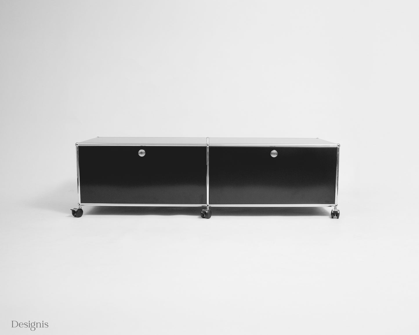 USM Haller Lowboard, Graphitschwarz, Schubladen