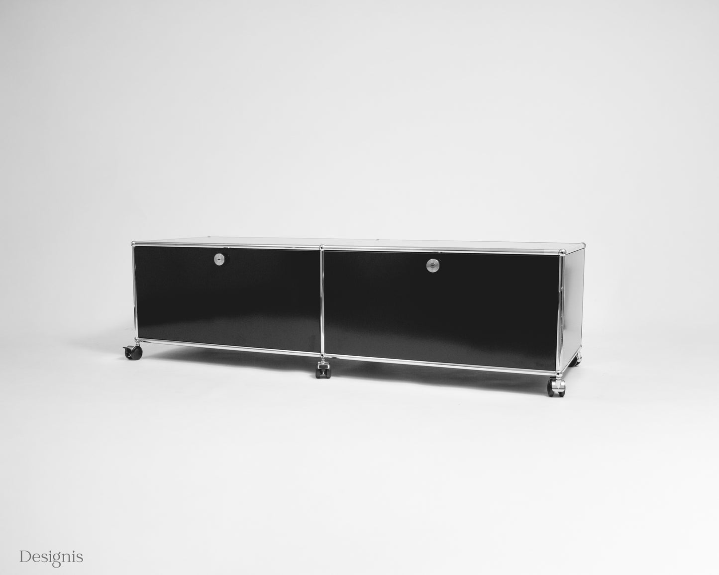 USM Haller Lowboard, Graphitschwarz, Schubladen