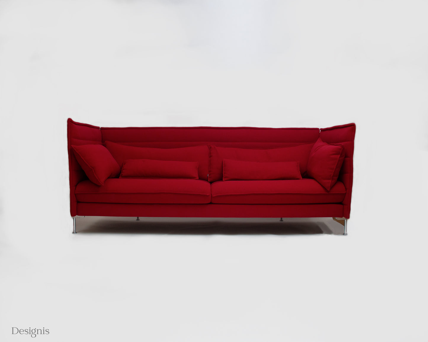 Vitra Alcove Lowback Sofa, Dreisitzer, rot