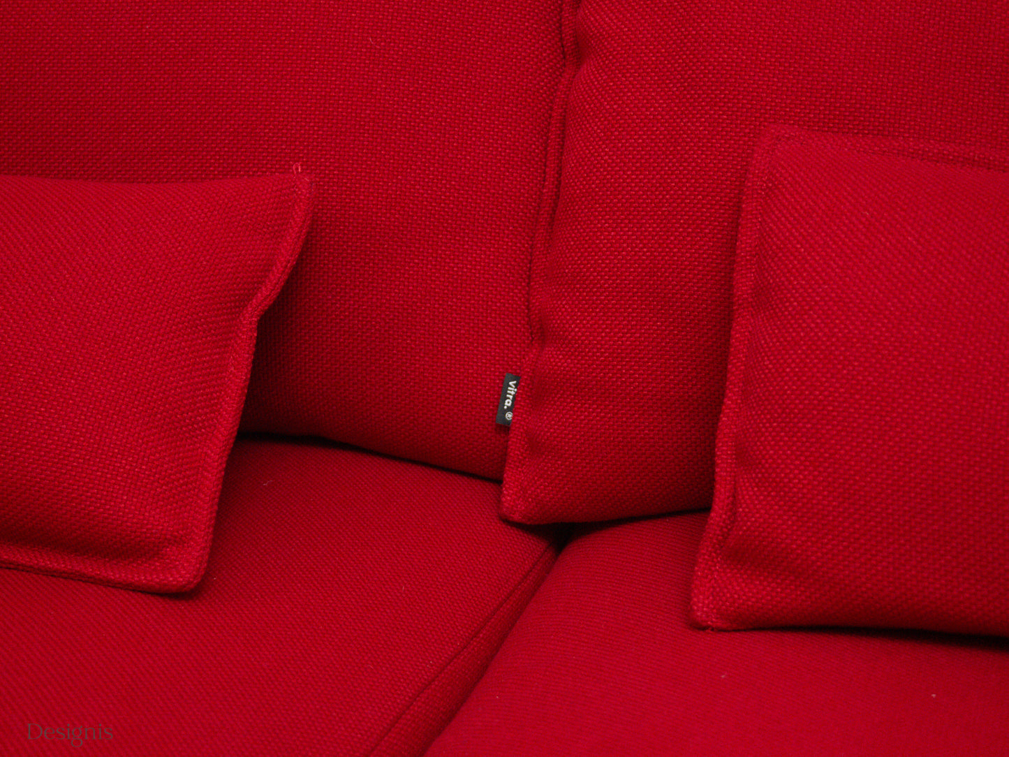 Vitra Alcove Lowback Sofa, Dreisitzer, rot