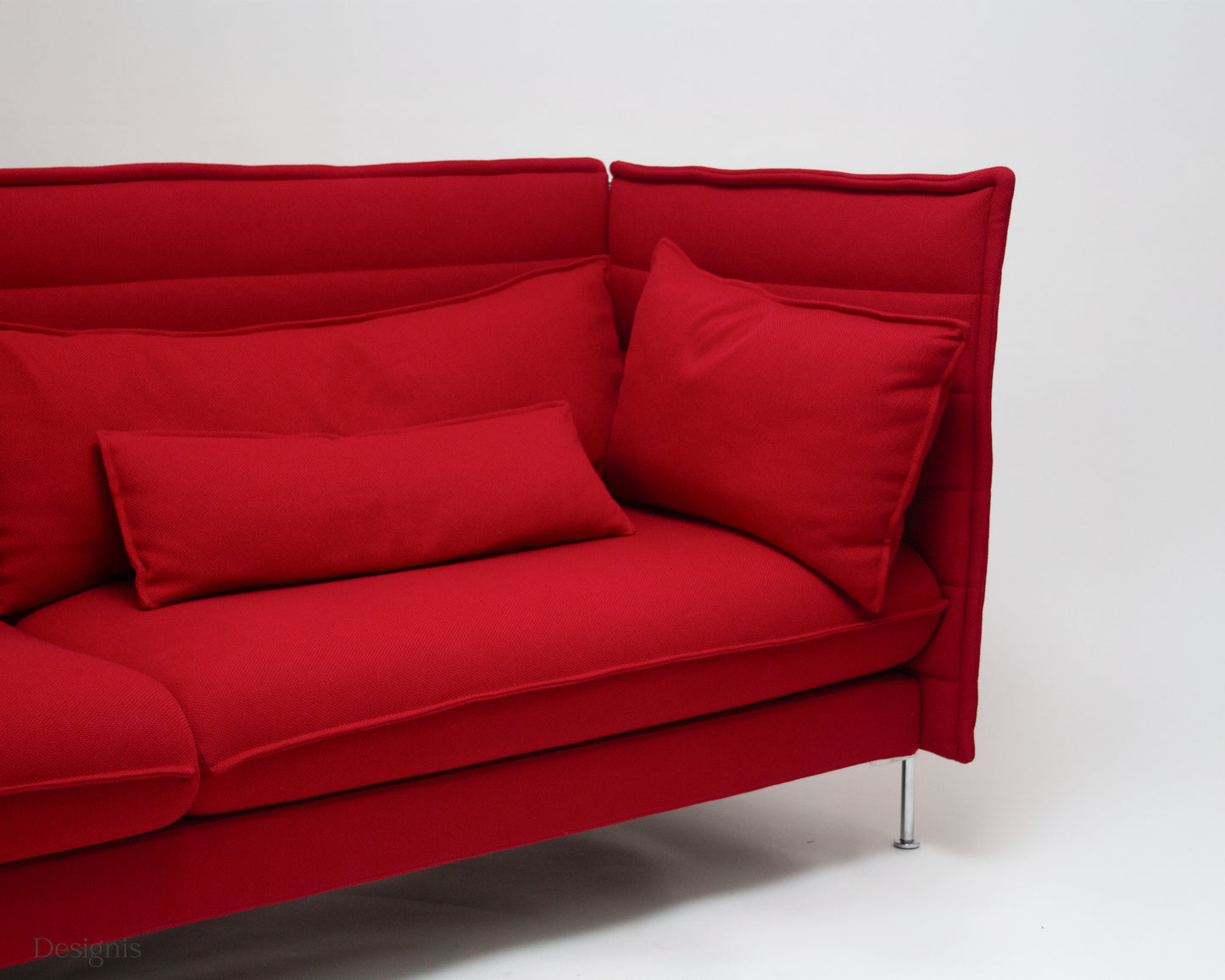 Vitra Alcove Lowback Sofa, Dreisitzer, rot