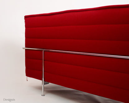 Vitra Alcove Lowback Sofa, Dreisitzer, rot