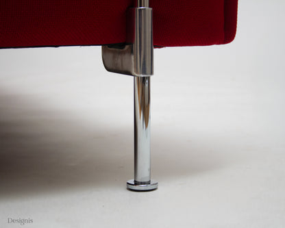 Vitra Alcove Lowback Sofa, Dreisitzer, rot