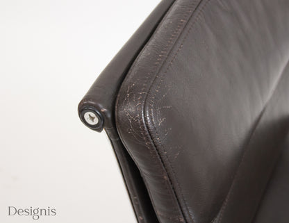 Vitra EA208 Soft Pad Chair | Bürostuhl | Leder Braun
