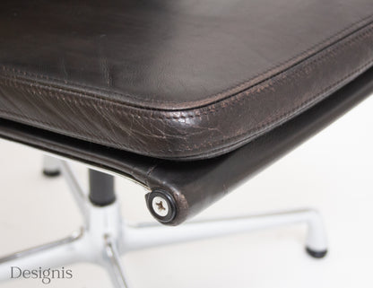 Vitra EA208 Soft Pad Chair | Bürostuhl | Leder Braun