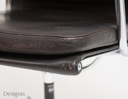 Vitra EA208 Soft Pad Chair | Bürostuhl | Leder Braun