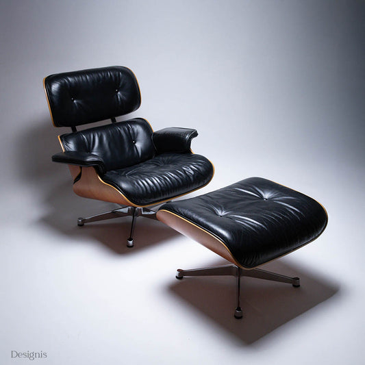 Vitra Eames Lounge Chair mit Ottomane, Kirsche